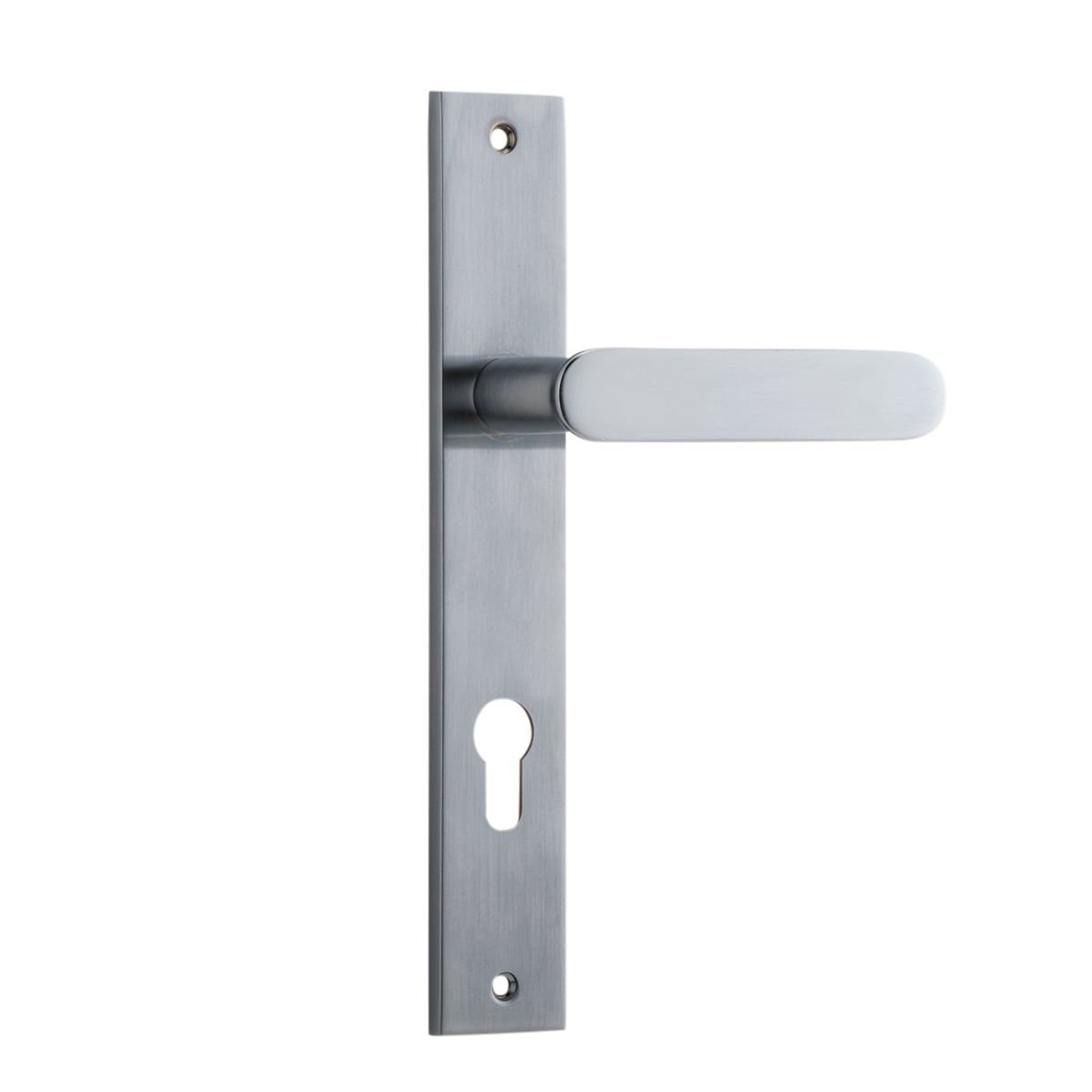 12248E85 - Bronte Lever - Rectangular Backplate - Brushed Chrome - Entrance