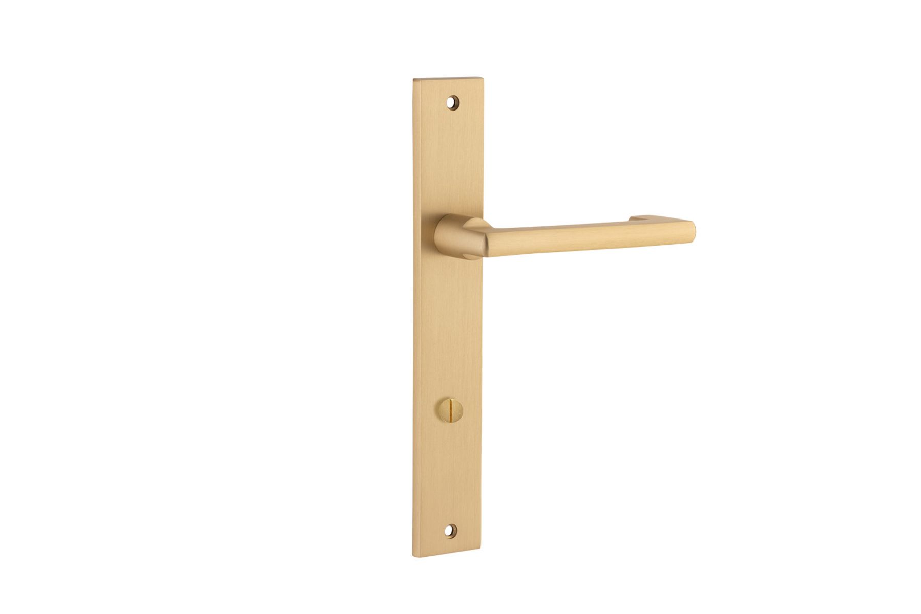 15348P85 - Baltimore Return Lever - Rectangular Backplate - Brushed Brass - Privacy