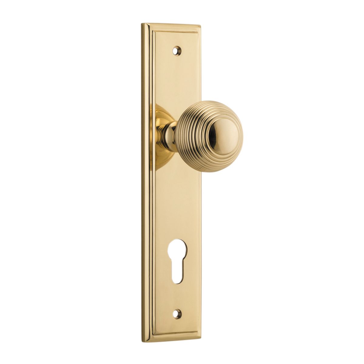 10342E85 - Guildford Knob - Stepped Backplate - Polished Brass - Entrance