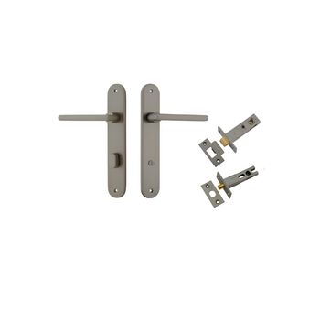 Baltimore Lever - Oval Backplate Privacy Kit with Privacy Turn