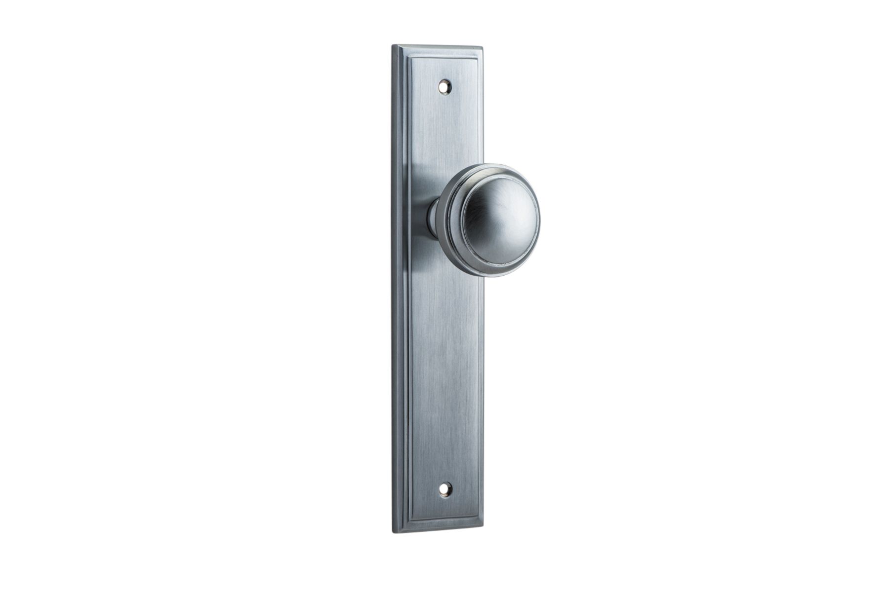 12338 - Paddington Knob - Stepped Backplate - Brushed Chrome - Passage