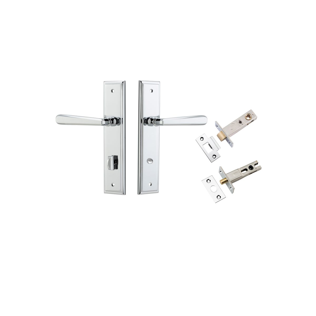 11878KPRIV60 - Copenhagen Lever - Steppedd Backplate Privacy Kit with Privacy Turn - Polished Chrome - Privacy
