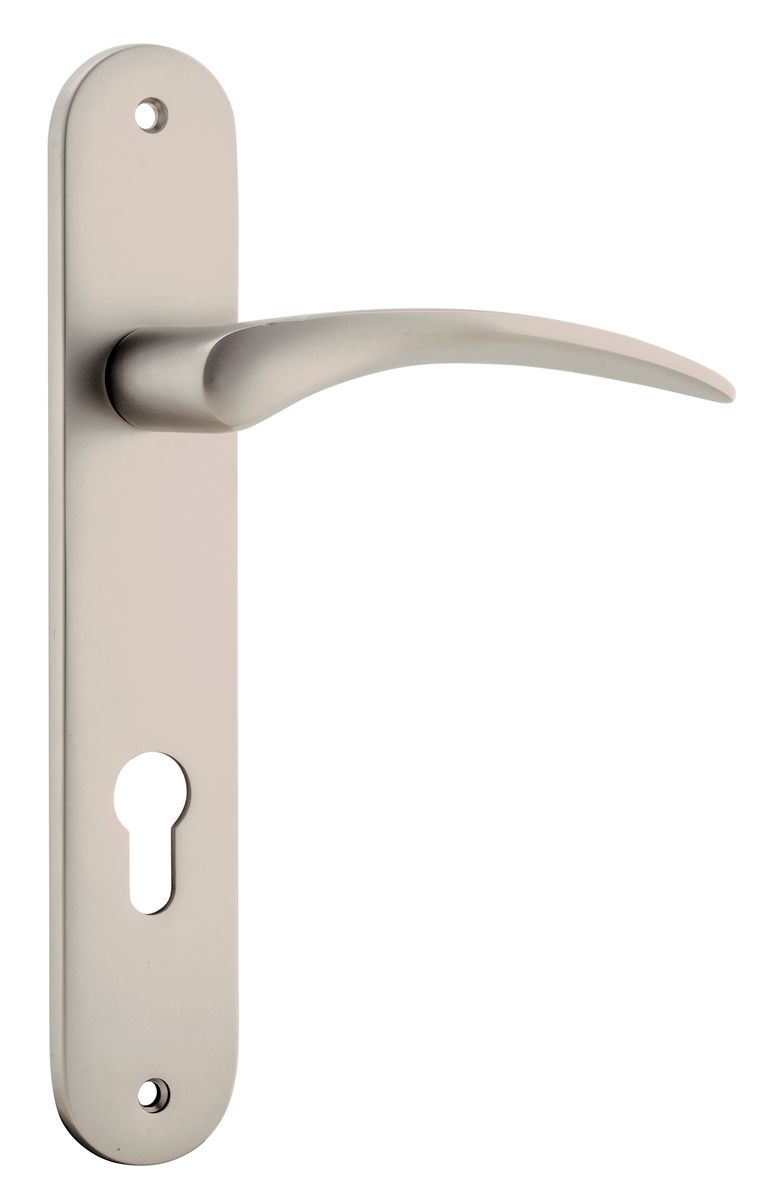 14728E85 - Oxford Lever - Oval Backplate - Satin Nickel - Entrance