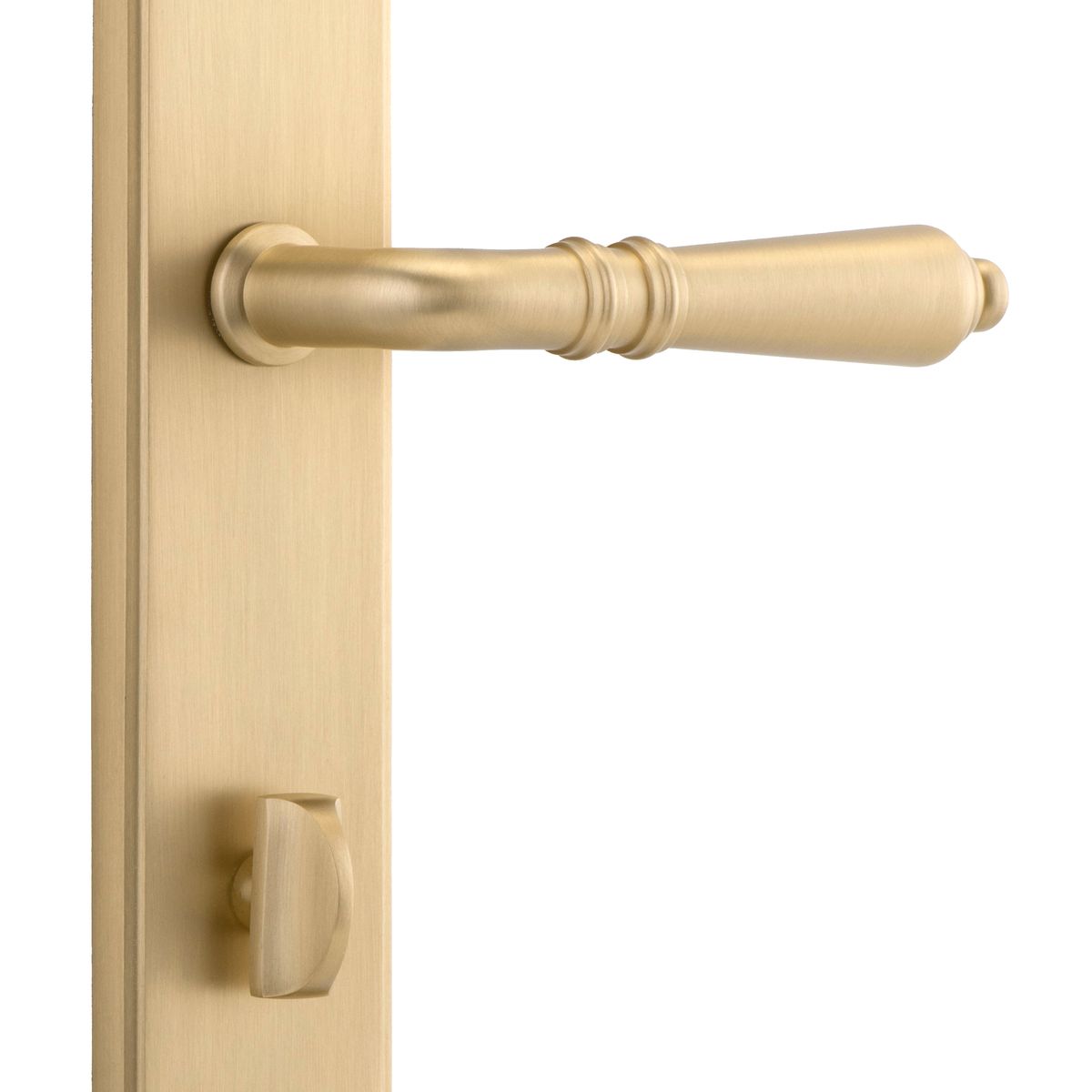 15212P85 - Sarlat Lever - Shouldered Backplate - Brushed Brass - Privacy