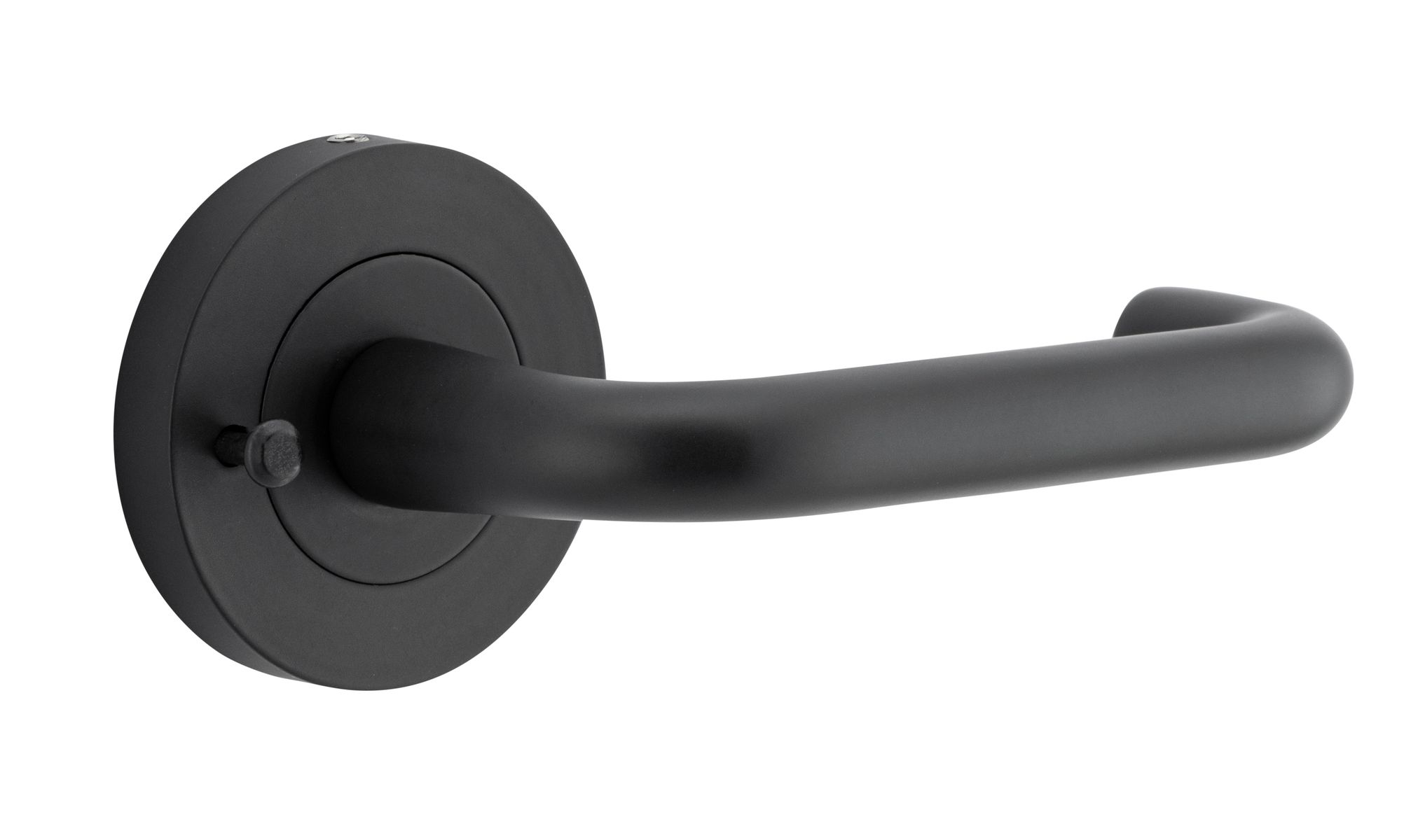 20353KIBPRIV60 - Oslo Lever - Round Rose (Inbuilt Privacy) - Matt Black - Privacy