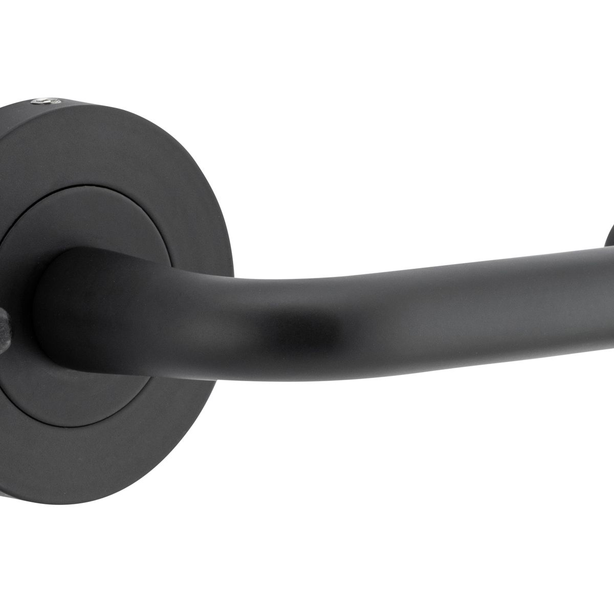 20353KIBPRIV60 - Oslo Lever - Round Rose (Inbuilt Privacy) - Matt Black - Privacy