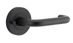 20353KIBPRIV60 - Oslo Lever - Round Rose (Inbuilt Privacy) - Matt Black - Privacy