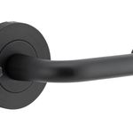 20353KIBPRIV60 - Oslo Lever - Round Rose (Inbuilt Privacy) - Matt Black - Privacy