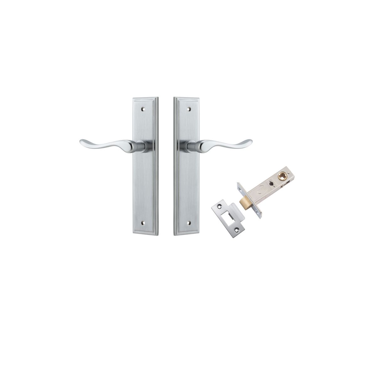 12426KPASS60 - Stirling Lever - Stepped Backplate Passage Kit - Brushed Chrome - Passage