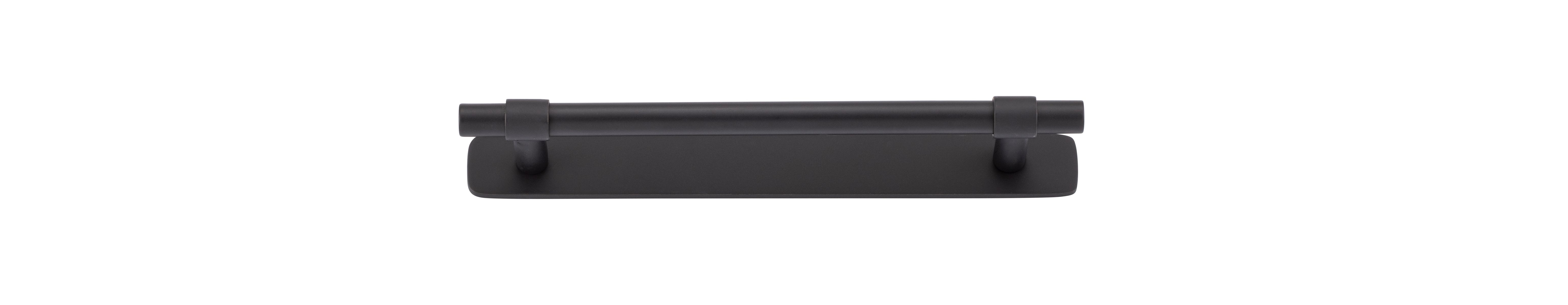 21013B - Helsinki Cabinet Pull with Backplate - CTC160mm - Matt Black