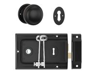 Rim Lock and Milled Edge Knob Passage Set