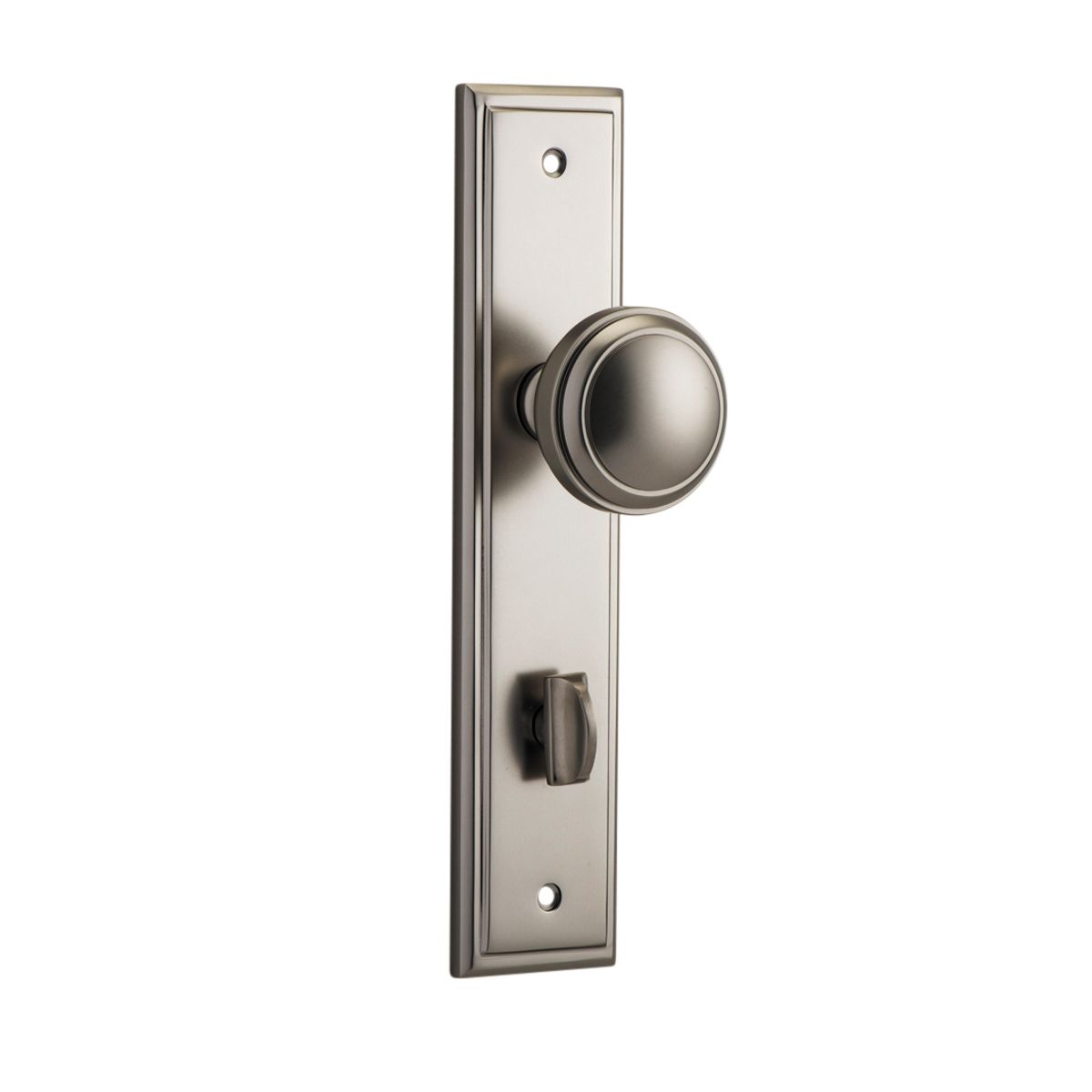 14838P85 - Paddington Knob - Stepped Backplate - Satin Nickel - Privacy