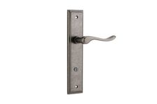 13926P85 - Stirling Lever - Stepped Backplate - Distressed Nickel - Privacy