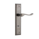 13926P85 - Stirling Lever - Stepped Backplate - Distressed Nickel - Privacy