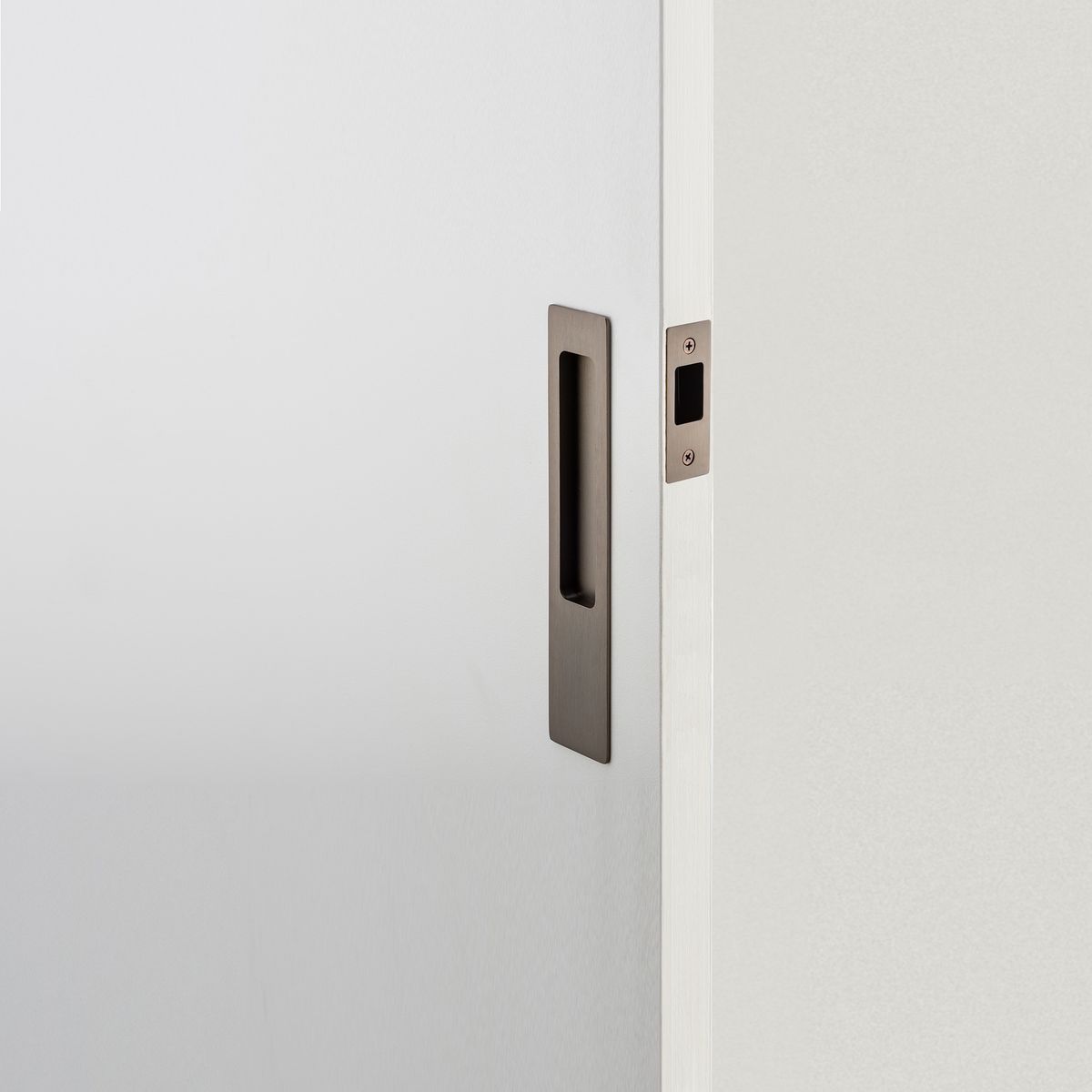 21411 - Rectangular Sliding Door Pull Passage Kit - Signature Brass - Passage