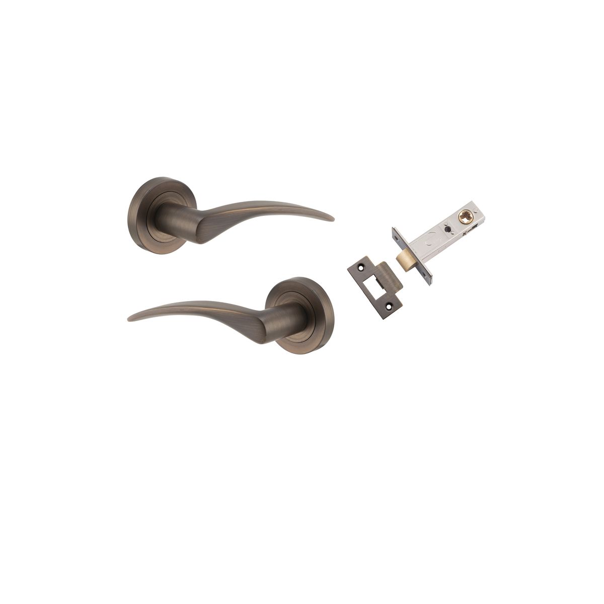 9221KPASS60 - Oxford Lever - Round Rose Passage Kit - Signature Brass - Passage