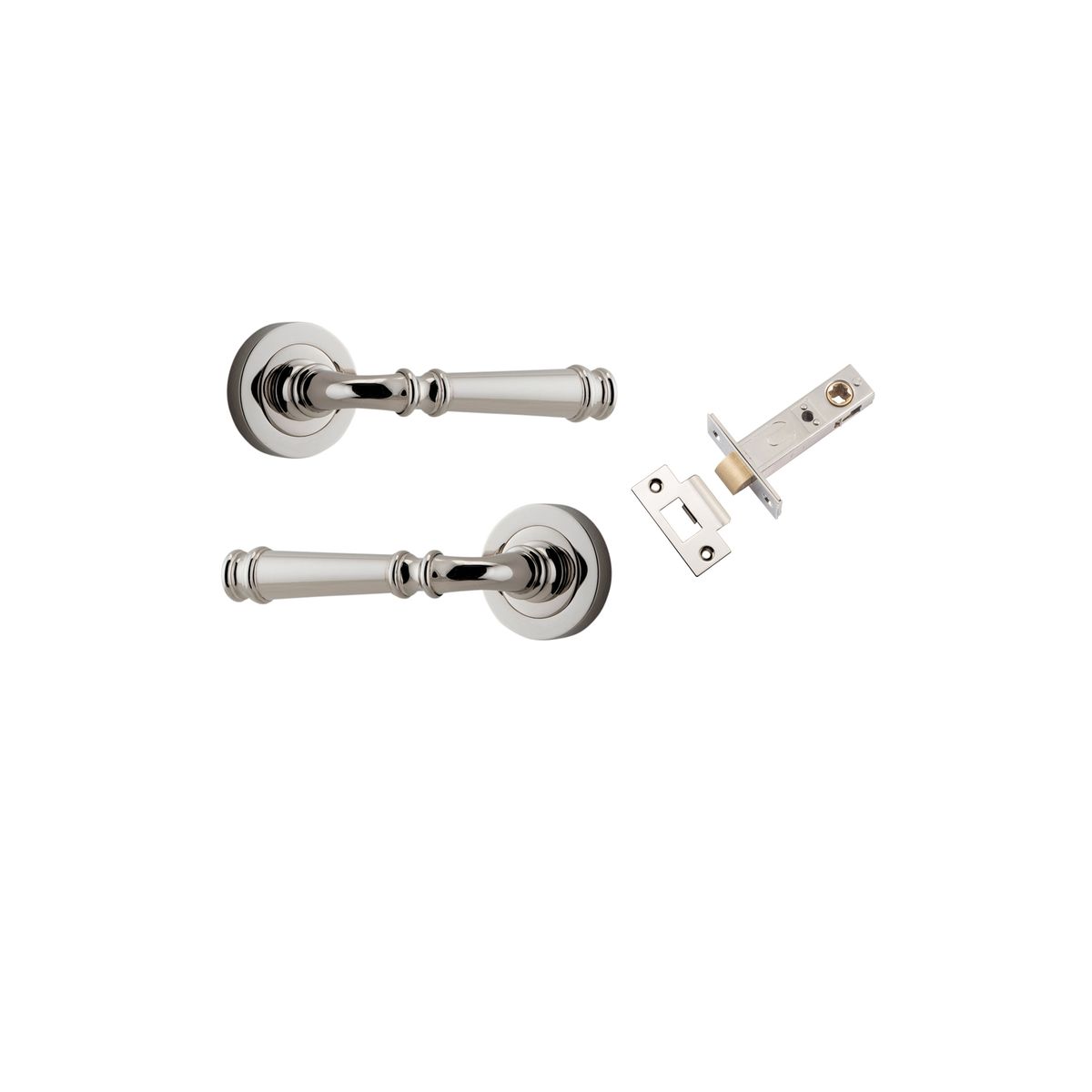 0318KPASS60 - Verona Lever - Round Rose Passage Kit - Polished Nickel - Passage