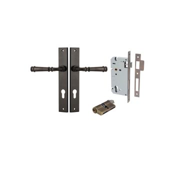 Verona Lever - Rectangular Backplate Entrance Kit with High Security Lock