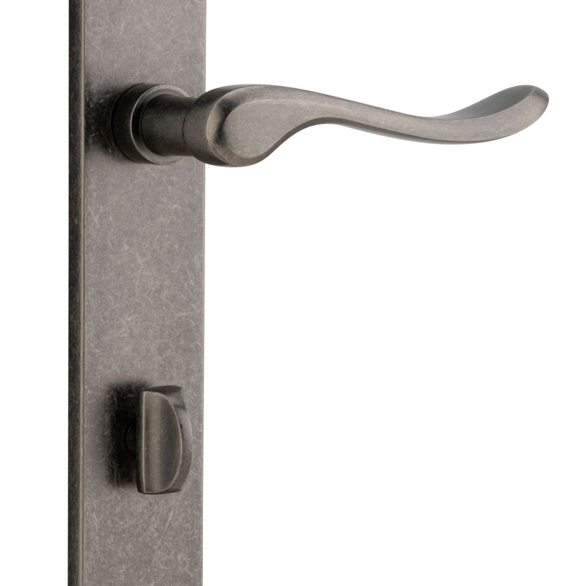 13924P85 - Stirling Lever - Oval Backplate - Distressed Nickel - Privacy