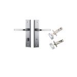 12244KPRIV60 - Annecy Lever - Stepped Backplate Privacy Kit with Privacy Turn - Brushed Chrome - Privacy