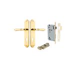 10212KENTR60KT - Sarlat Lever - Shouldered Backplate Entrance Kit with High Security Lock - Polished Brass - Entrance