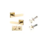0400KPRIV60 - Bronte Lever - Square Rose Privacy Kit with Privacy Turn with Separate Privacy Turn - Polished Brass - Privacy