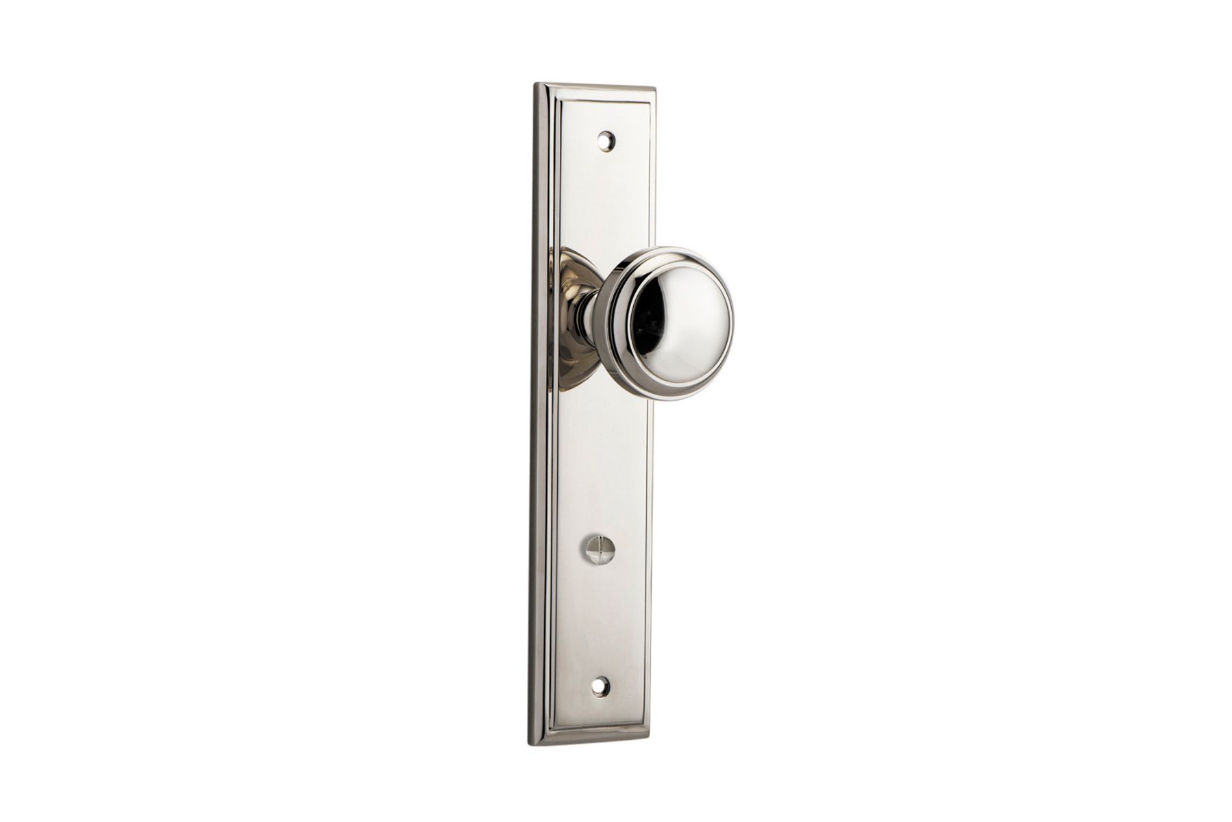 14338P85 - Paddington Knob - Stepped Backplate - Polished Nickel - Privacy