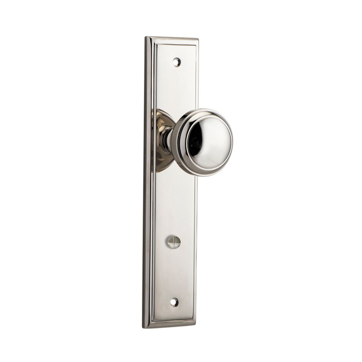 14338P85 - Paddington Knob - Stepped Backplate - Polished Nickel - Privacy