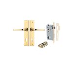 10288KENTR60KK - Annecy Lever - Chamfered Backplate Entrance Kit with High Security Lock - Polished Brass - Entrance