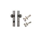 13824KPRIV60 - Guildford Knob - Rectangular Backplate Privacy Kit with Privacy Turn - Distressed Nickel - Privacy