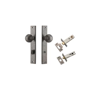 Guildford Knob - Rectangular Backplate Privacy Kit with Privacy Turn