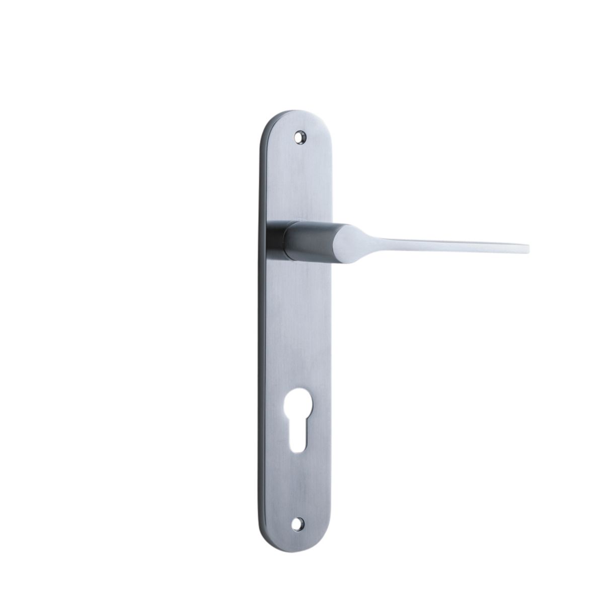 12270E85 - Como Lever - Oval Backplate - Brushed Chrome - Entrance