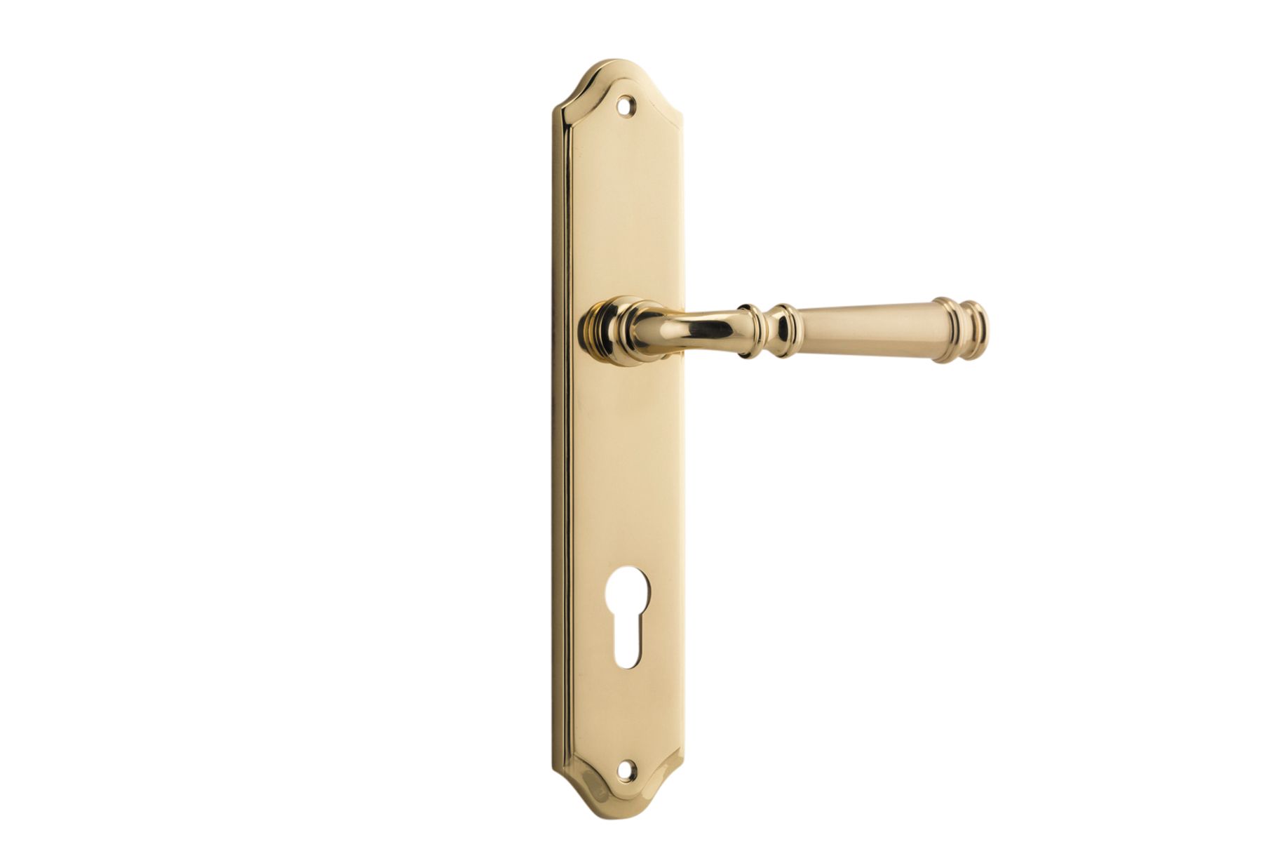 10218E85 - Verona Lever - Shouldered Backplate - Polished Brass - Entrance