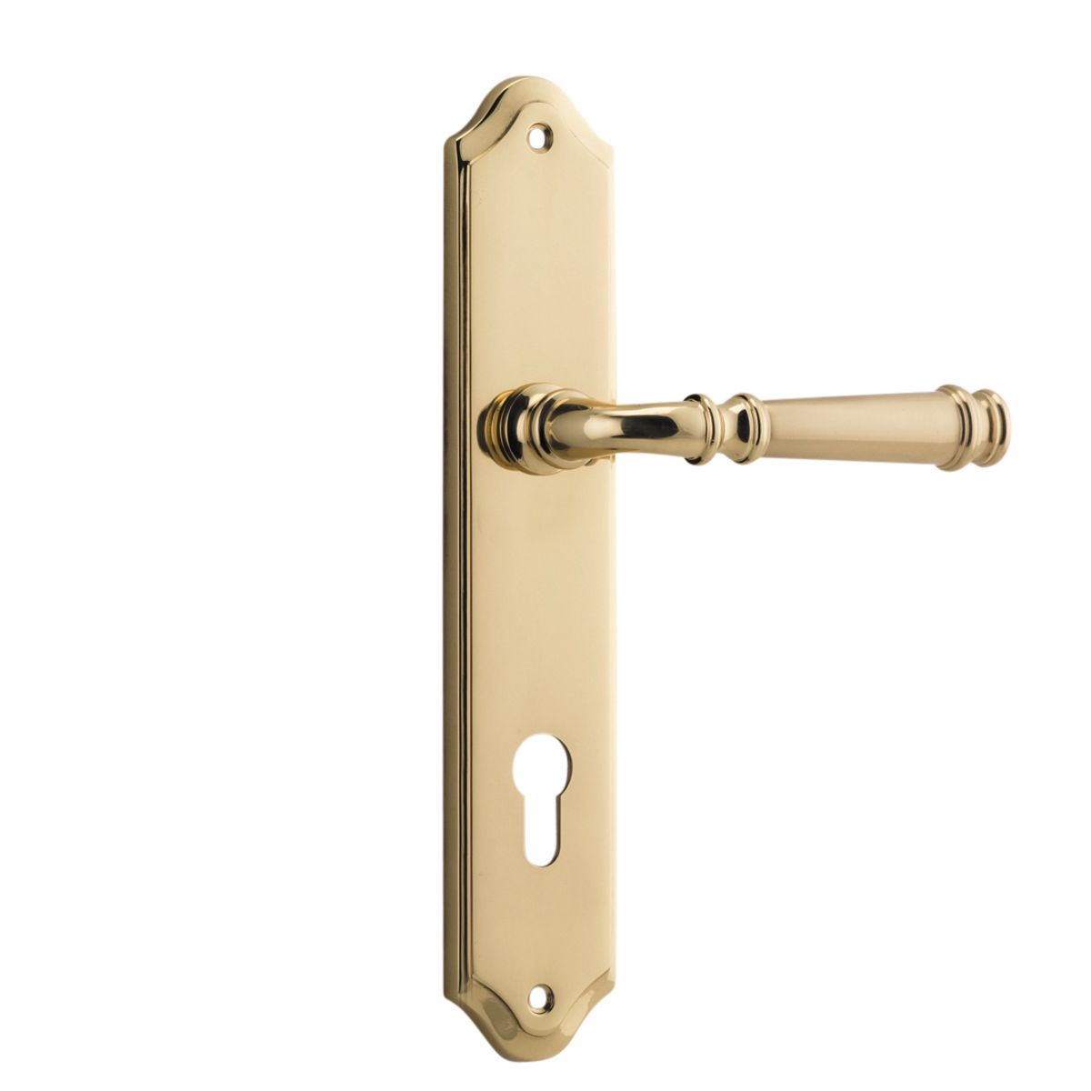 10218E85 - Verona Lever - Shouldered Backplate - Polished Brass - Entrance