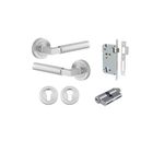 0345KENTR60KK - Berlin Lever - Round Rose Entrance Kit with High Security Lock - Brushed Chrome - Entrance