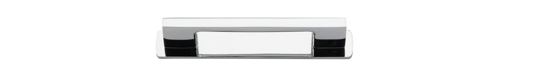 0530B - Cali Cabinet Pull with Backplate - CTC 96mm - Polished Chrome