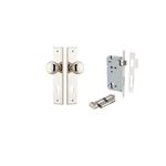 14446KENTR60KT - Cambridge Knob - Chamfered Backplate Entrance Kit with High Security Lock - Polished Nickel - Entrance