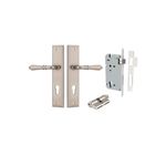 14736KENTR60KK - Sarlat Lever - Stepped Backplate Entrance Kit with High Security Lock - Satin Nickel - Entrance