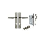 16750KENTR60KT - Berlin Lever - Rectangular Backplate Entrance Kit with High Security Lock - Graphite PVD - Entrance