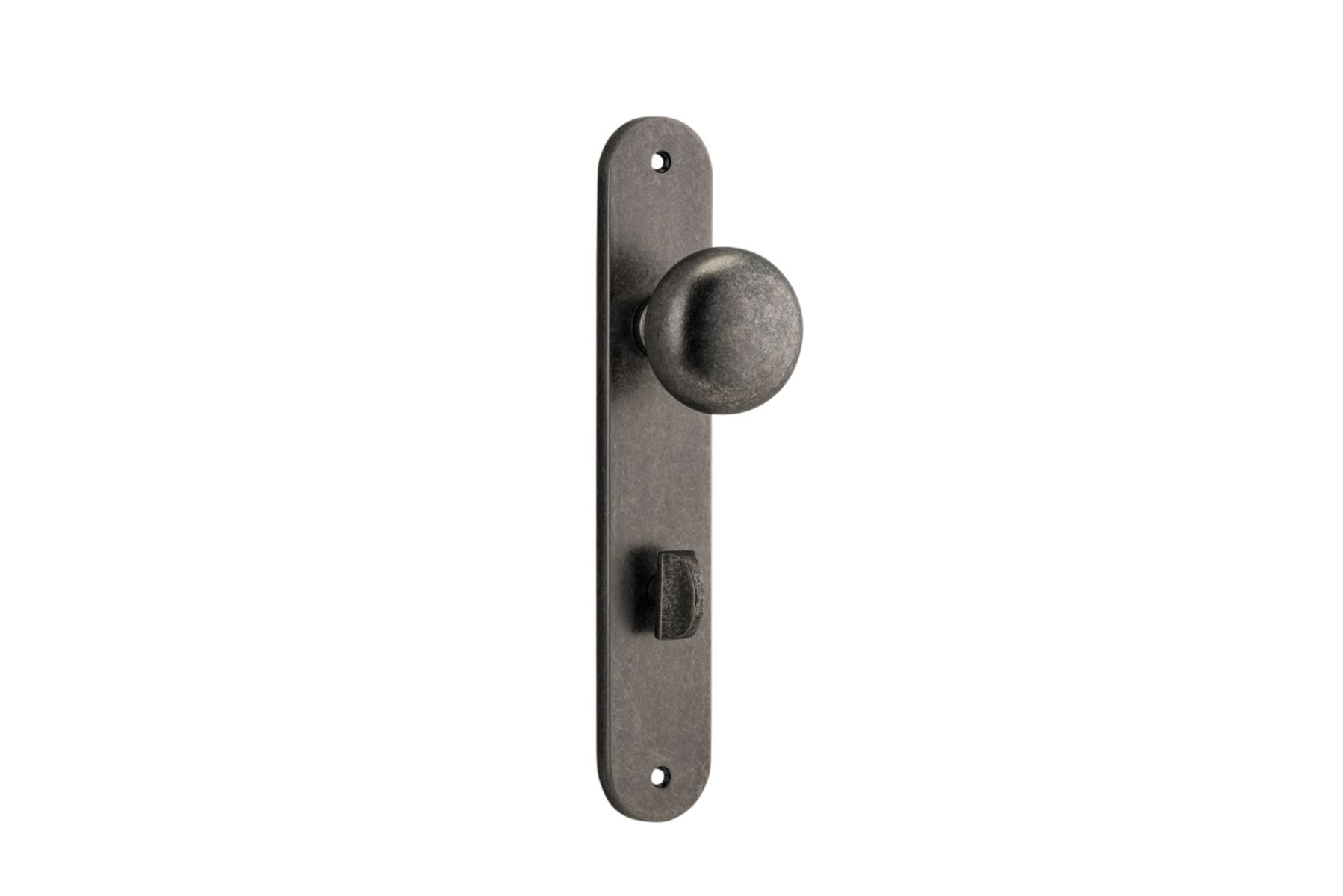 13834P85 - Cambridge Knob - Oval Backplate - Distressed Nickel - Privacy
