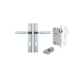 Berlin Lever - Rectangular Backplate Entrance Kit with High Security Lock