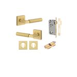16273KENTR60KK - Berlin Lever - Square Rose Entrance Kit with High Security Lock - Brushed Gold PVD - Entrance