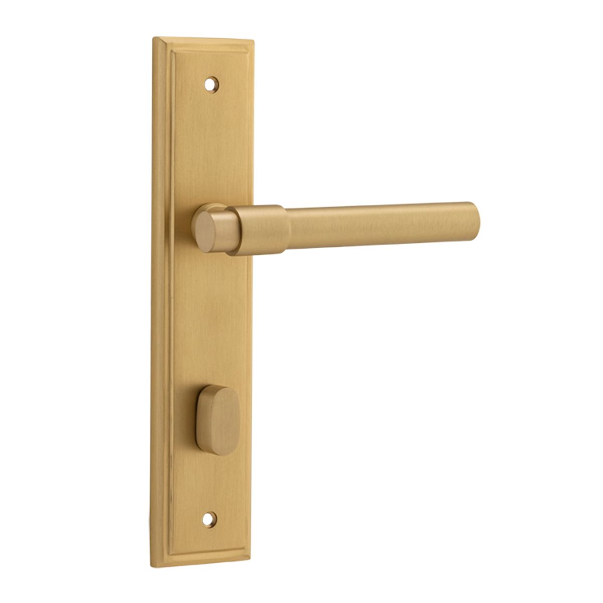 15402P85 - Helsinki Lever - Stepped Backplate - Brushed Brass - Privacy