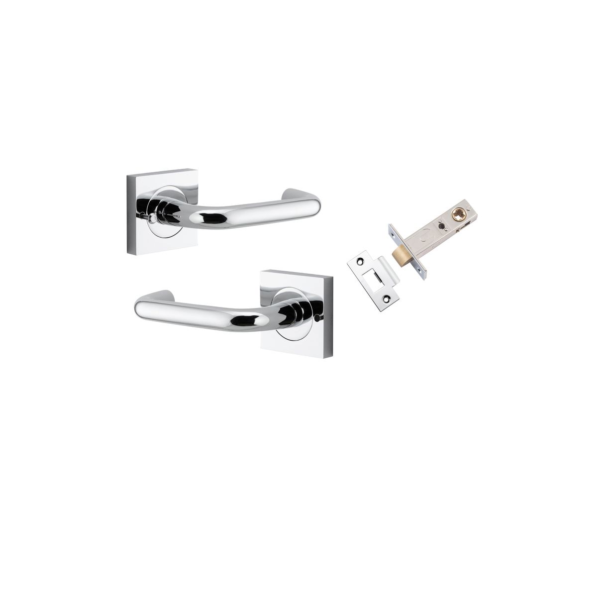 20364KIBPRIV60 - Oslo Lever - Square Rose (Inbuilt Privacy) - Polished Chrome - Privacy