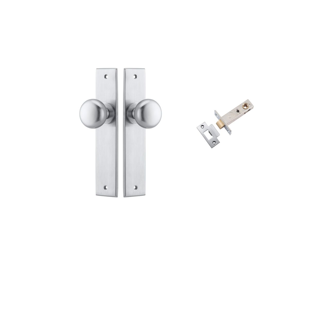 12446KPASS60 - Cambridge Knob - Chamfered Backplate Passage Kit - Brushed Chrome - Passage