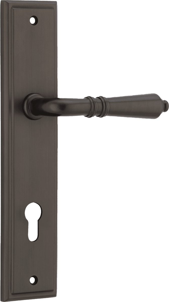 10736E85 - Sarlat Lever - Stepped Backplate - Signature Brass - Entrance