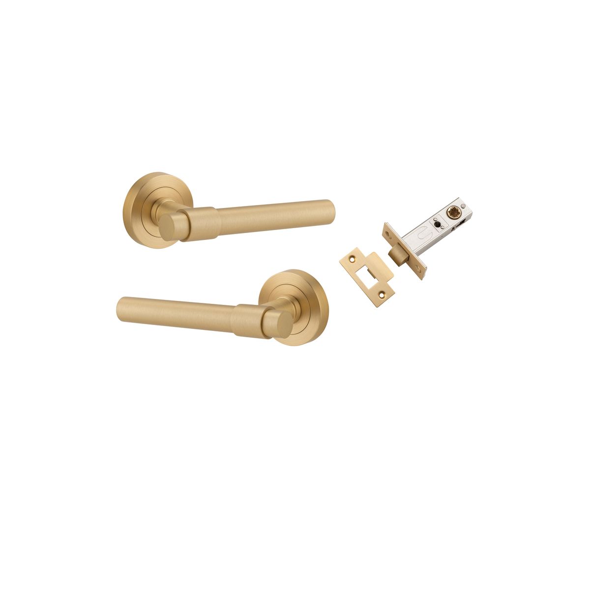 20626KPASS60 - Helsinki Lever - Round Rose Passage Kit - Brushed Brass - Passage