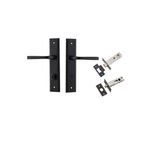 12744KPRIV60 - Annecy Lever - Stepped Backplate Privacy Kit with Privacy Turn - Matt Black - Privacy