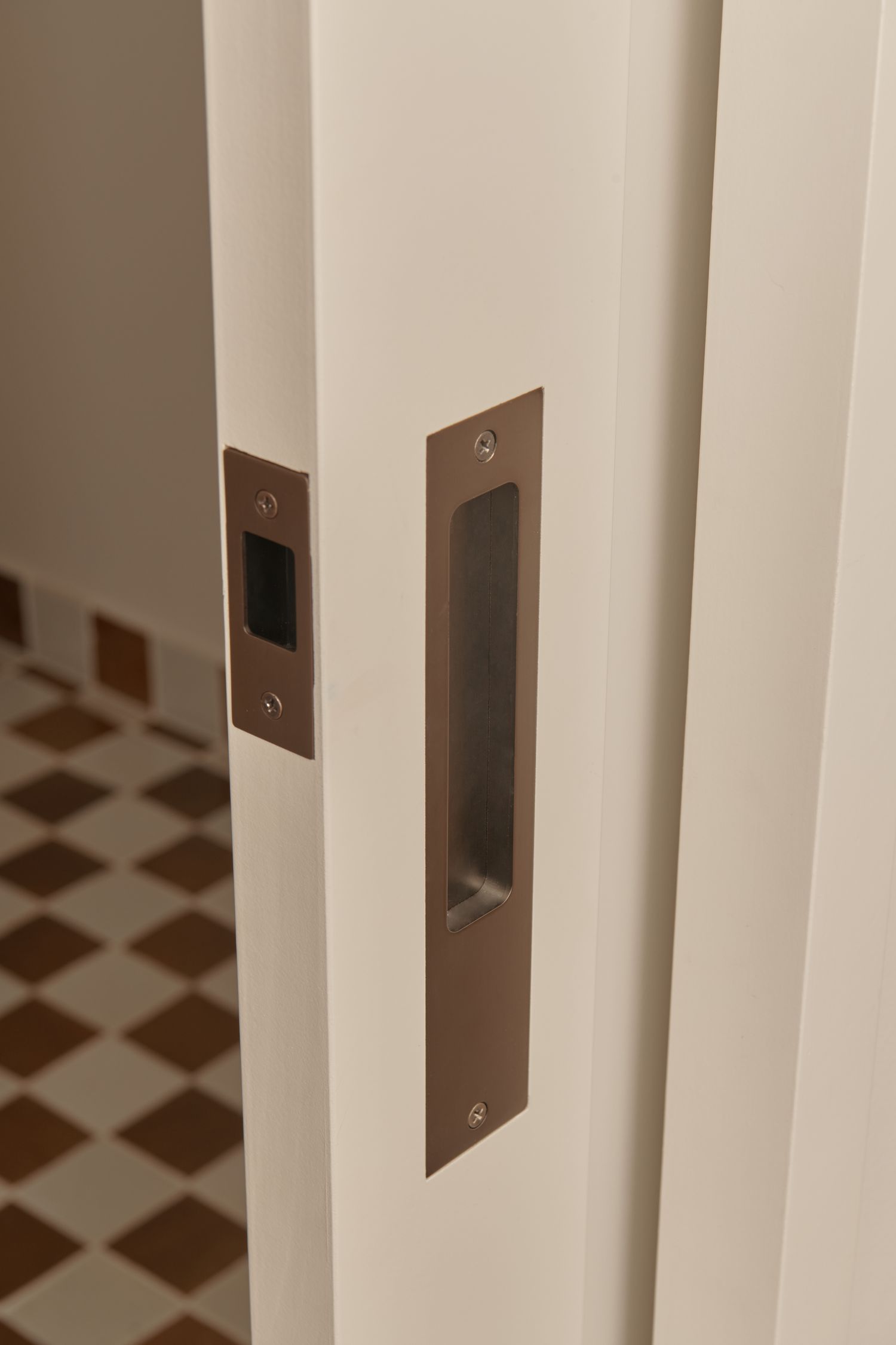 21416 - Rectangular Sliding Door Pull Passage Kit - Brushed Brass - Passage