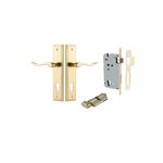 10426KENTR60KT - Stirling Lever - Stepped Backplate Entrance Kit with High Security Lock - Polished Brass - Entrance